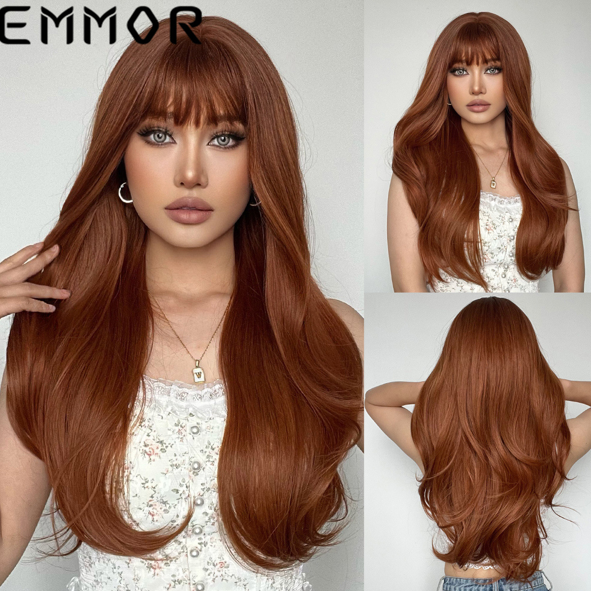 Comercio exterior transfronterizo gradiente de Venta caliente oro blanco de ocho caracteres Bangs pelo cola rizado Pelo Largo europeo y americano peluca fibra química sombrero