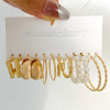 Fashion gold hoop earrings ladies pearl punk earrngs set