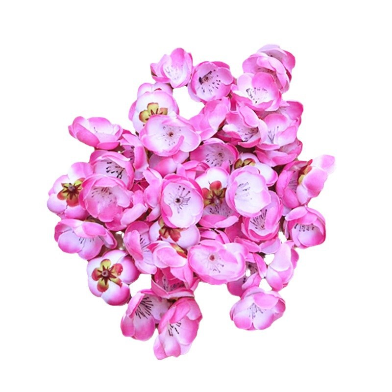 Simulación flor de ciruela pétalos árbol falso material decorativo flor de seda flor de ciruela
