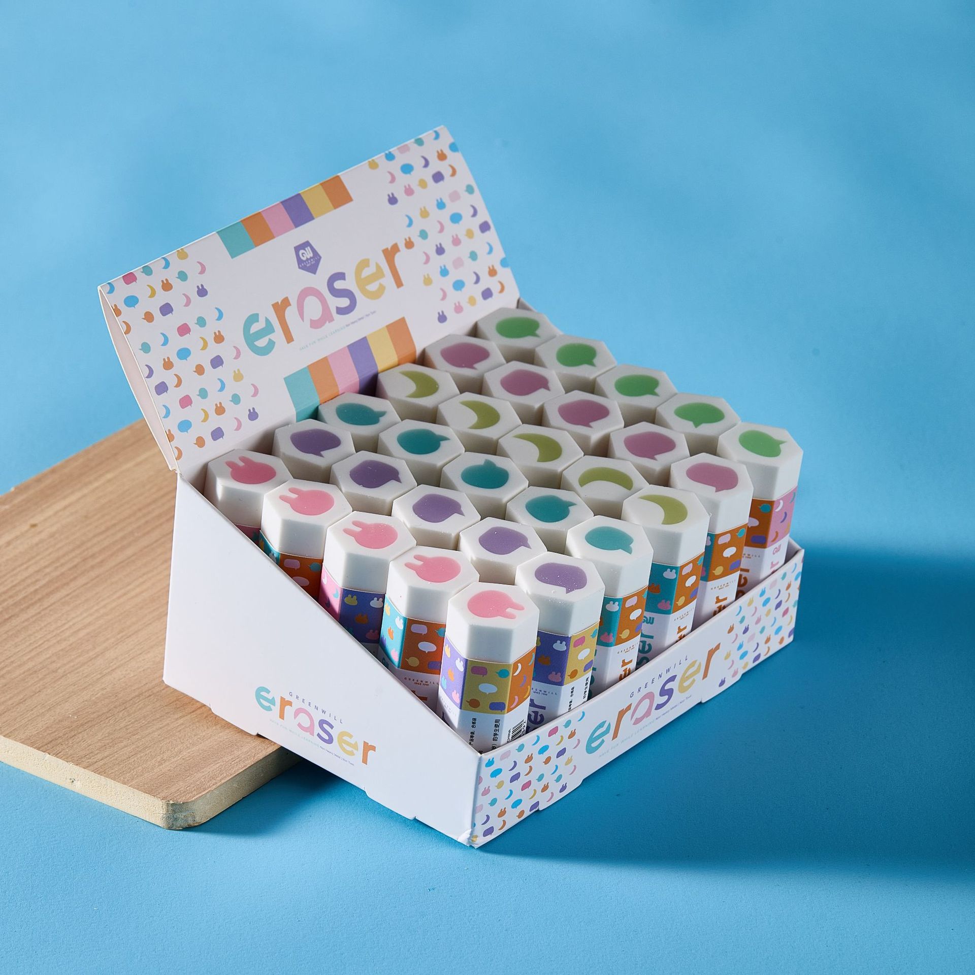 Borrador hexagonal Estudiante Boceto de arte Lápiz de lápiz Limpiar palabras en tiras Borrador de dibujo Menos migajas sin dejar marcas