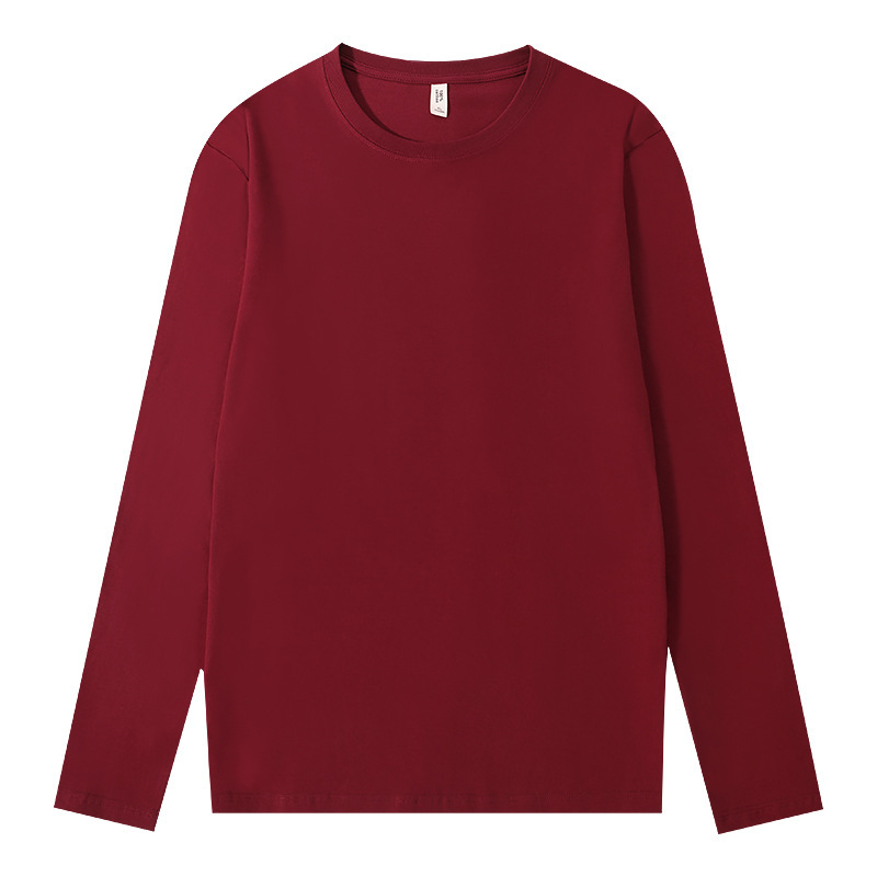 インナーは純白の厚手のボトムシャツ、メンズスウェットシャツ、秋冬用の女性用長袖厚手Tシャツ、300g純綿、万能イン|undefined