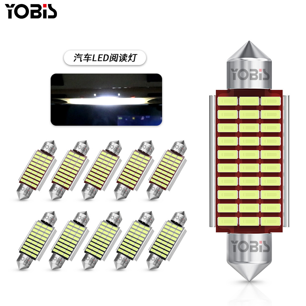 Car led roof light cnabus double pointed 3014 31/36/39/41mm decoding reading light license plate light