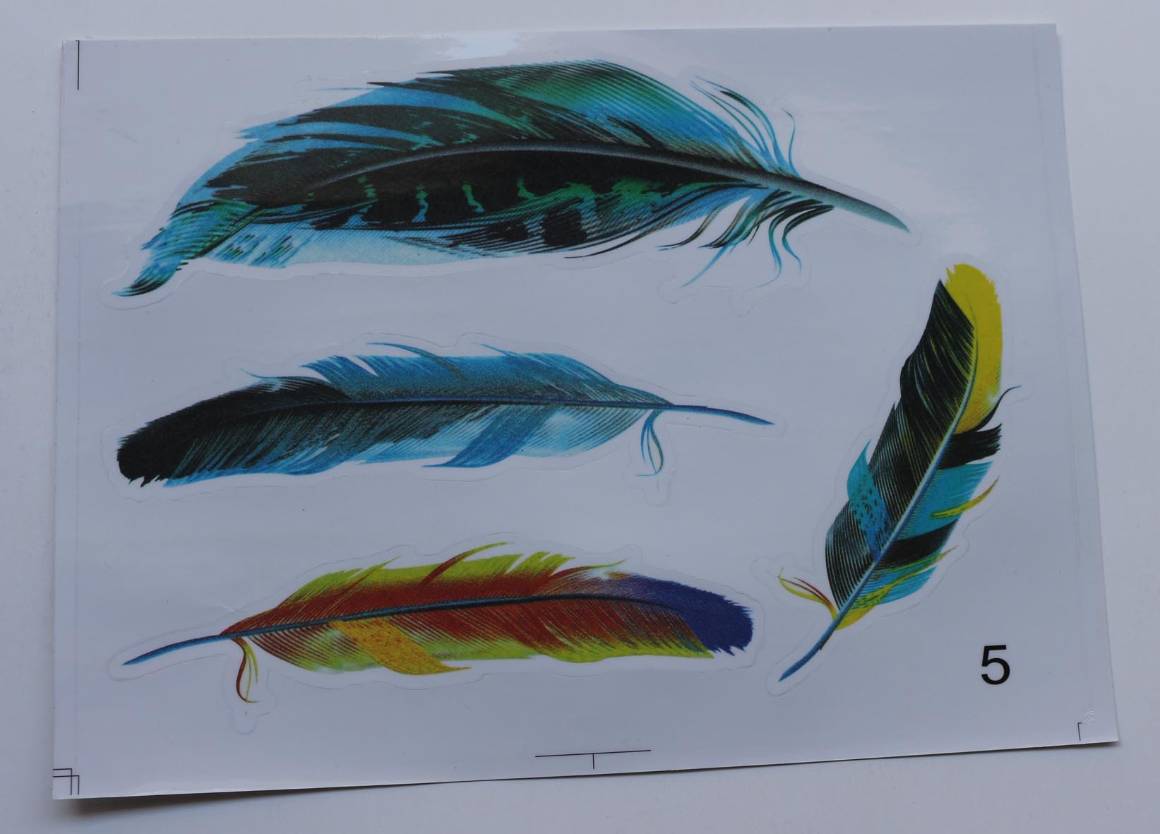 Fábrica al por mayor pluma coche pegatinas coche DIY personalidad pluma pegatinas rasguño decorativo coche pegatinas