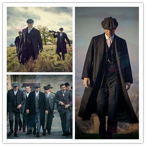 浴血黑帮同款西装毛呢大衣男中长款过膝风衣宽松简约潮商务呢外套