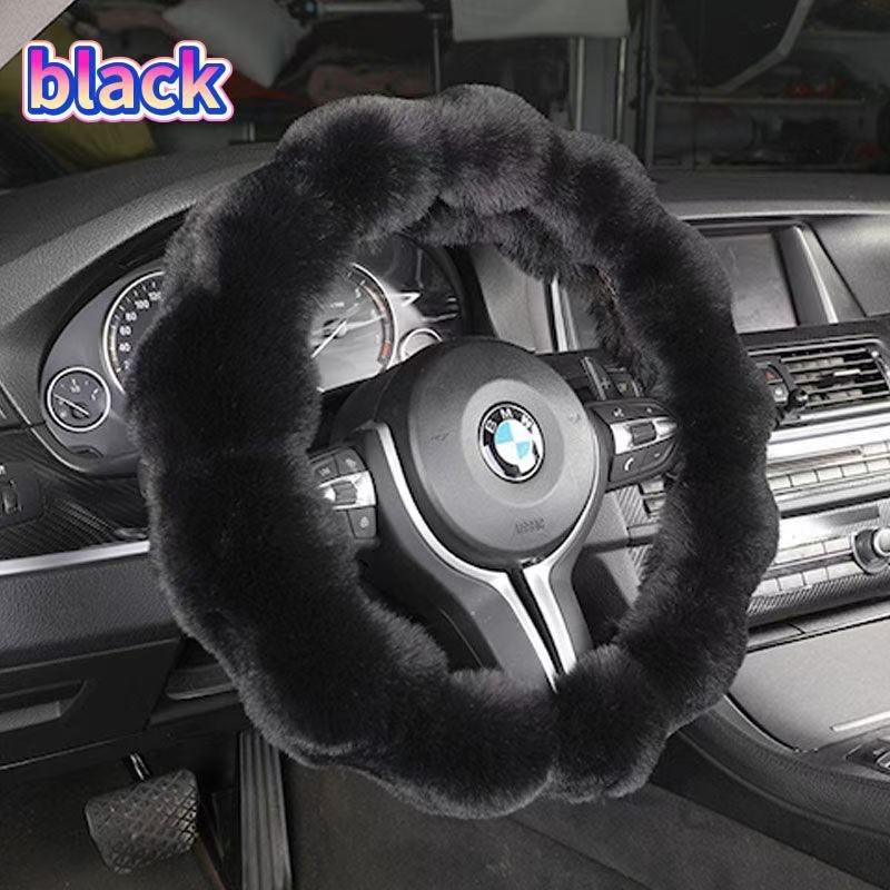 Amazon Cross-Border Labeling Bubble Plush Cartoon Car Sports Steering Wheel Non-Slip Short Hair Winter Warm Handle Cover