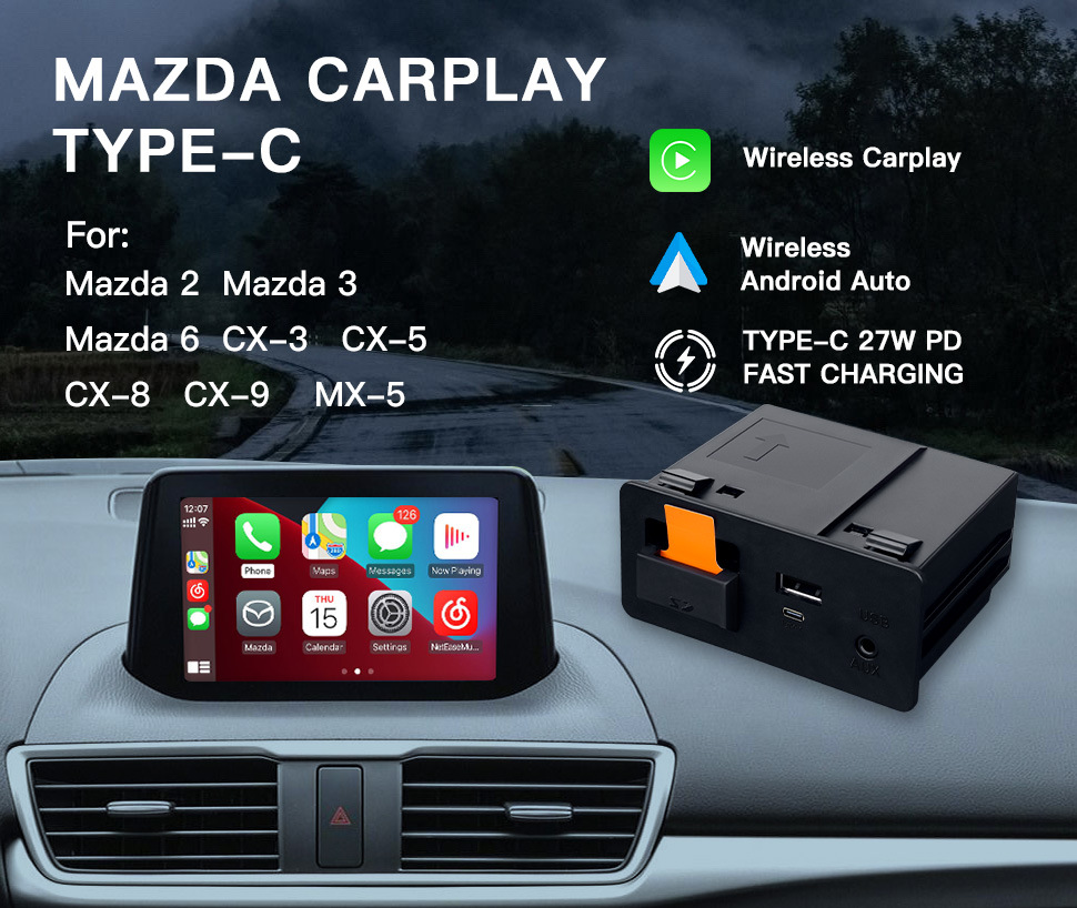 Suitable for Mazda Carplay Module Android Auto Wireless USB Adapter Tk78669U0C