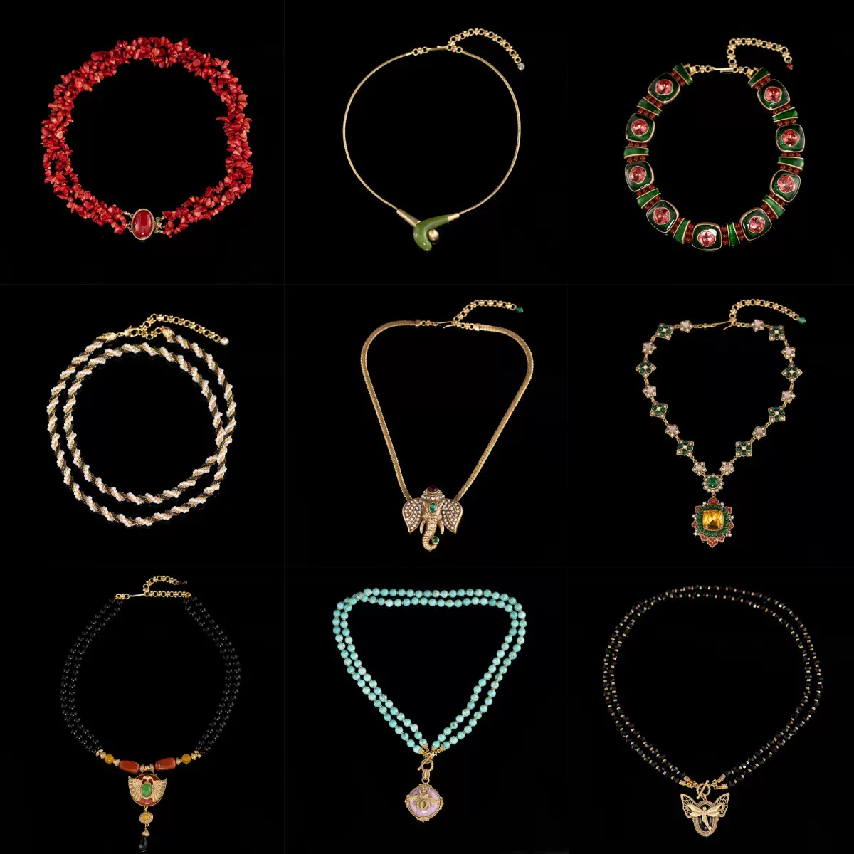 厂家直供中古vintage跨境饰品小众设计法式复古锁骨链颈链项链NEW