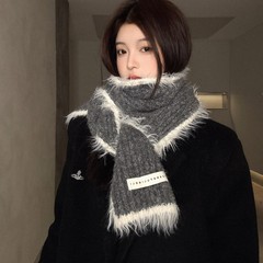 韩系高级感加厚保暖针织围巾女2025秋冬季含羊毛软糯围脖学生百搭