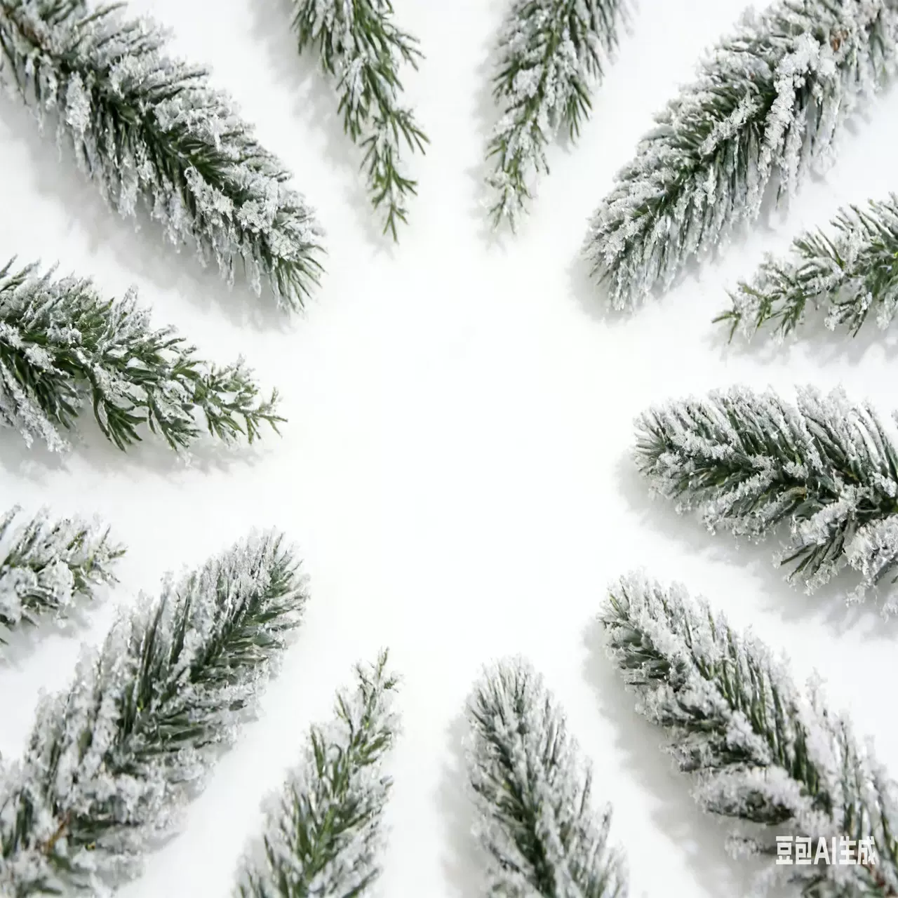 跨境新品 圣诞节刷白塑料松针 商场店铺装饰装扮节日用品配件