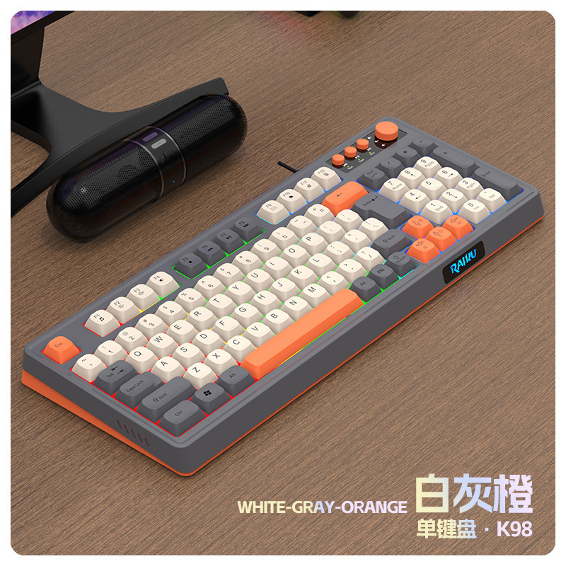 RAIKU雷魁K98/T98客制化游戏键盘鼠标套装三拼色有线发光台式98键|undefined