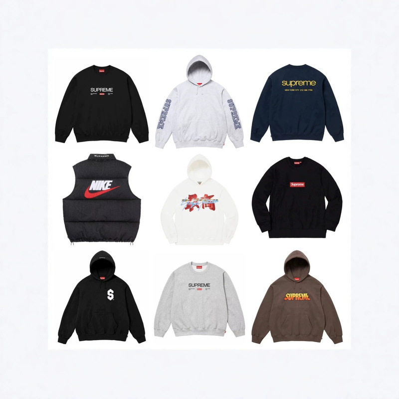 Cross-Border Supreme Arc Thermal Lined Zip up Zip-Up Sweatshirt Retro Fleece Hoodie Cross-Border Supreme Arc Thermal Lined Zip up Zip-Up Sweatshirt Retro Fleece Hoodie