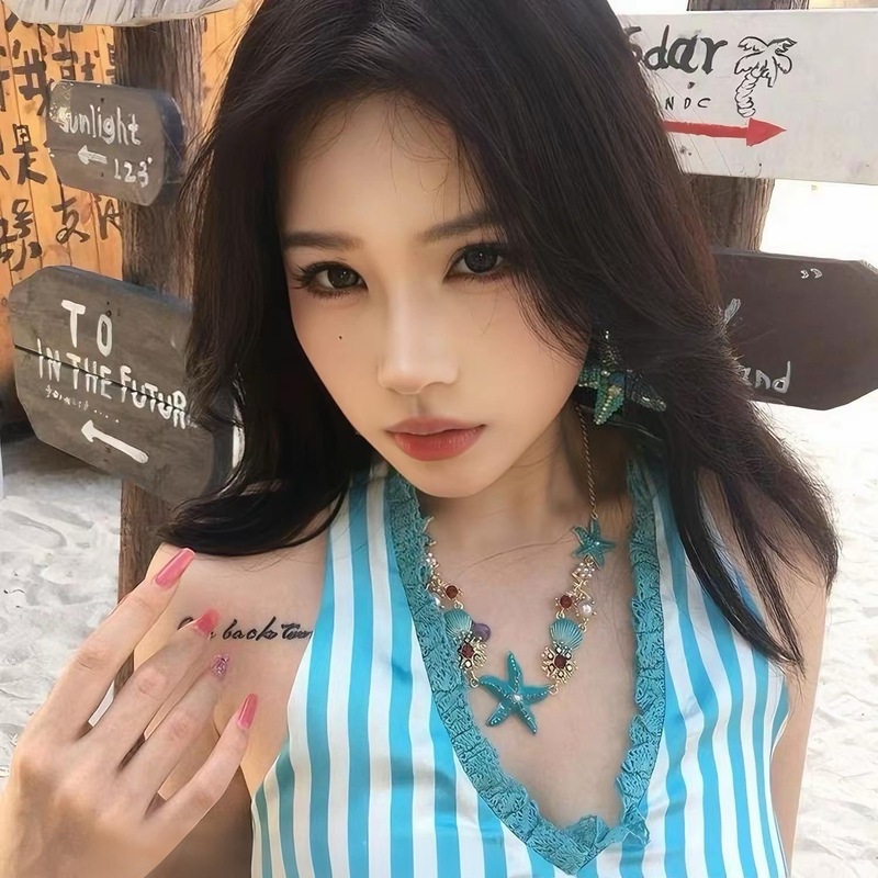 多巴胺蓝色海星贝壳珍珠项链女款2025新款颈链高级感轻奢小众海边|undefined