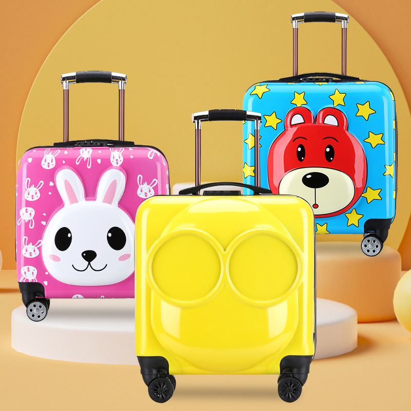 Children's Trolley Suitcase Wholesale 18inch Boarding Case 3D Cartoon Suitcase Universal Wheel Gift Holiday Logo
