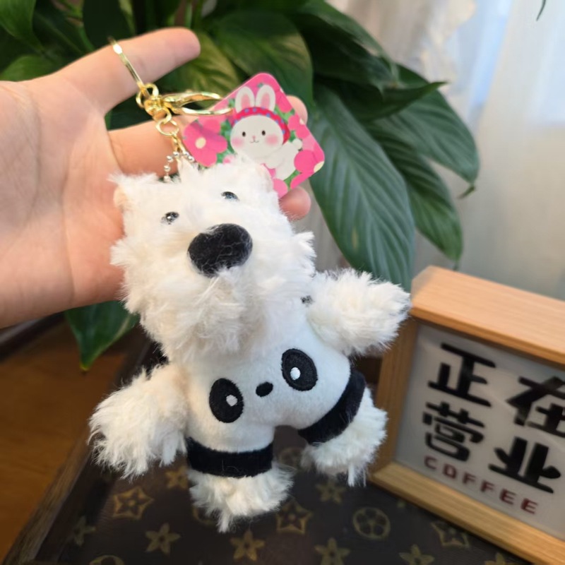 爆款西高地毛绒公仔穿衣小狗钥匙扣挂件可爱潦草小狗情侣挂件礼品|undefined
