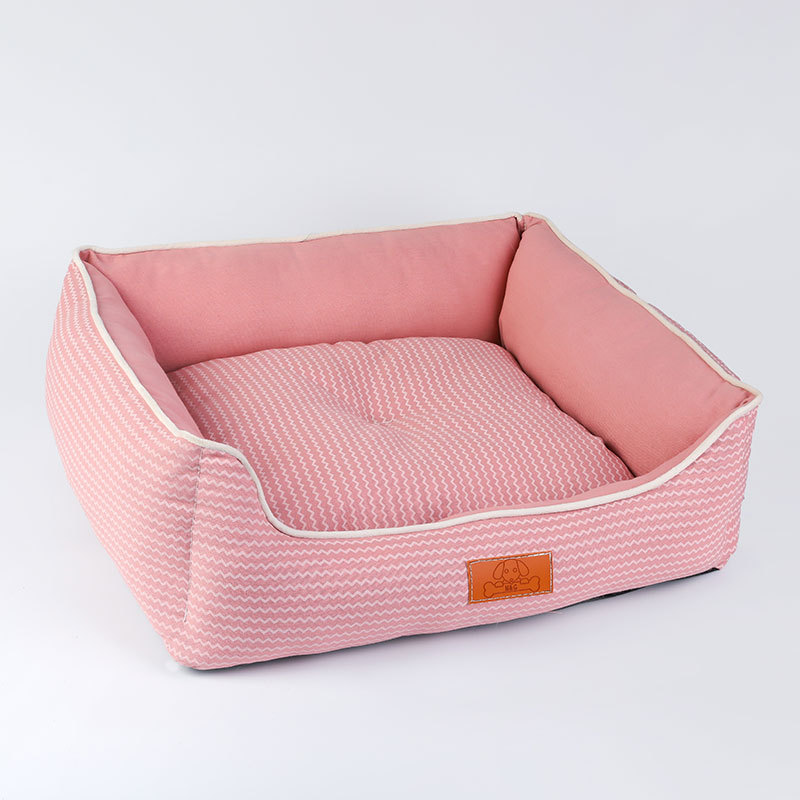 Four Seasons universal de algodón y lino nido de mascotas Amazon Venta caliente perrera cuadrada extraíble y lavable transpirable gato dormir nido antideslizante