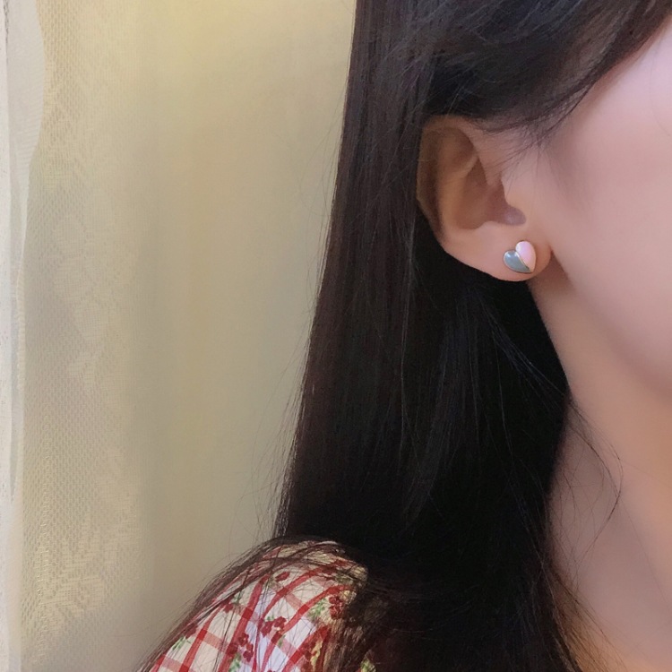 Simple Heart Drop Oil Hit Color Earrings display picture 4