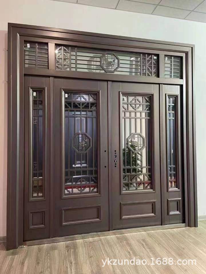 四开锌合金玻璃大门