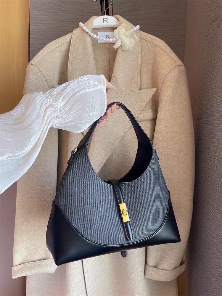 701g Weight Synthetic Leather Lining Material Zipper, Lock clasp Closure Type Single Shoulder Strap Strap Type Shoulder Bag Bags Type Casual, Daily, Shopping Occasion Pu Leather Material Splicing, Solid Color Pattern All Seasons Season Women's Gender Classic Style Style Dumpling Shape Shape Women's Pu Leather Splicing Solid Color Classic Style Dumpling Shape Zipper Lock Clasp Shoulder Bag 13