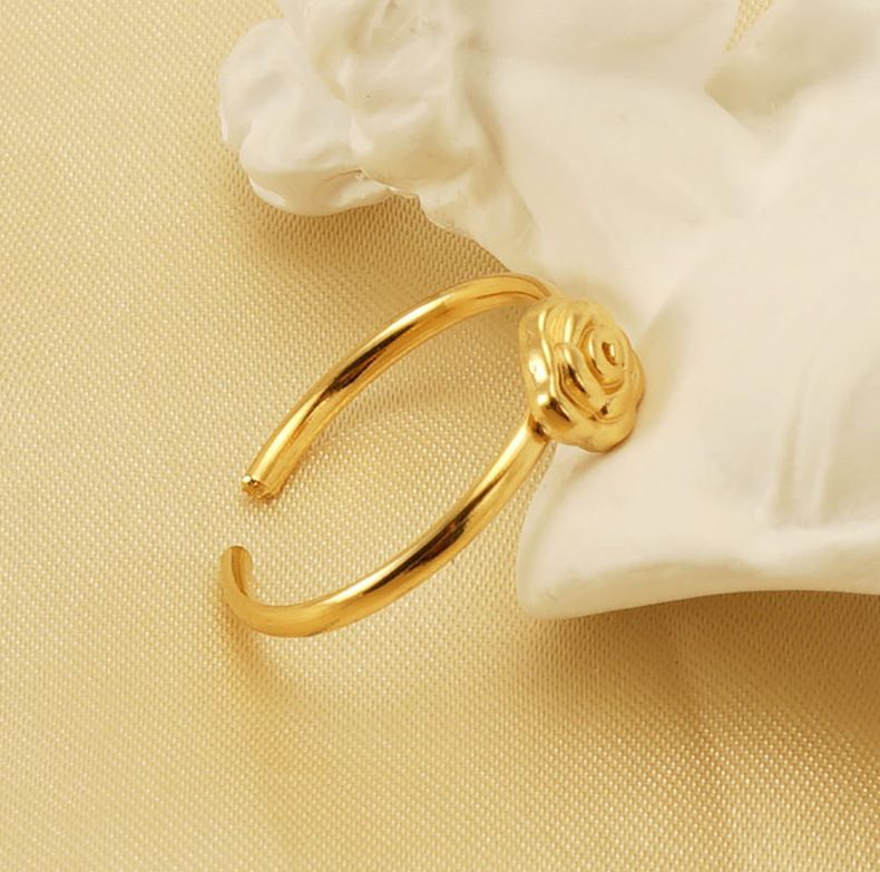 Holiday, Daily Occasion Titanium Steel Material Titanium Steel Retro Solid Color Inlay Zircon Rings
