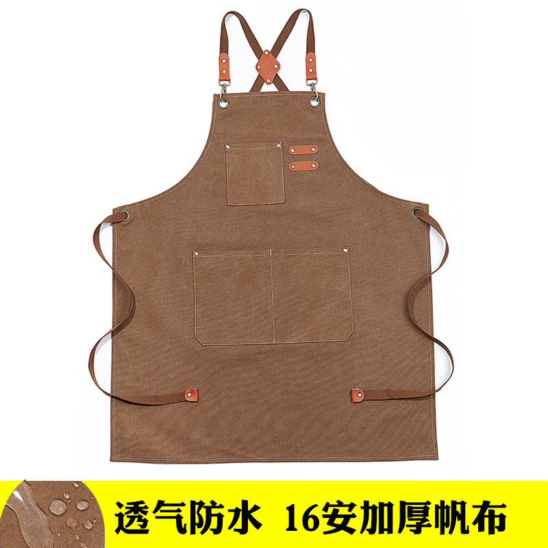 Comercio exterior Amazon spot engrosado lona delantal manicure barbacoa hogar comedor cocina ropa de trabajo delantal al por mayor