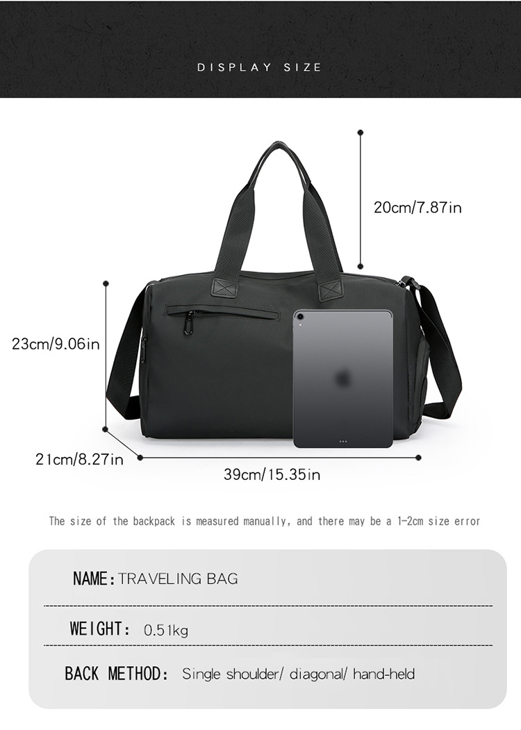 Kurztourenrucksack leichte Reisetasche Handgepäck Fitnesstasche Herren Nasstasche Schwimmtasche Umhängetasche Sporttasche