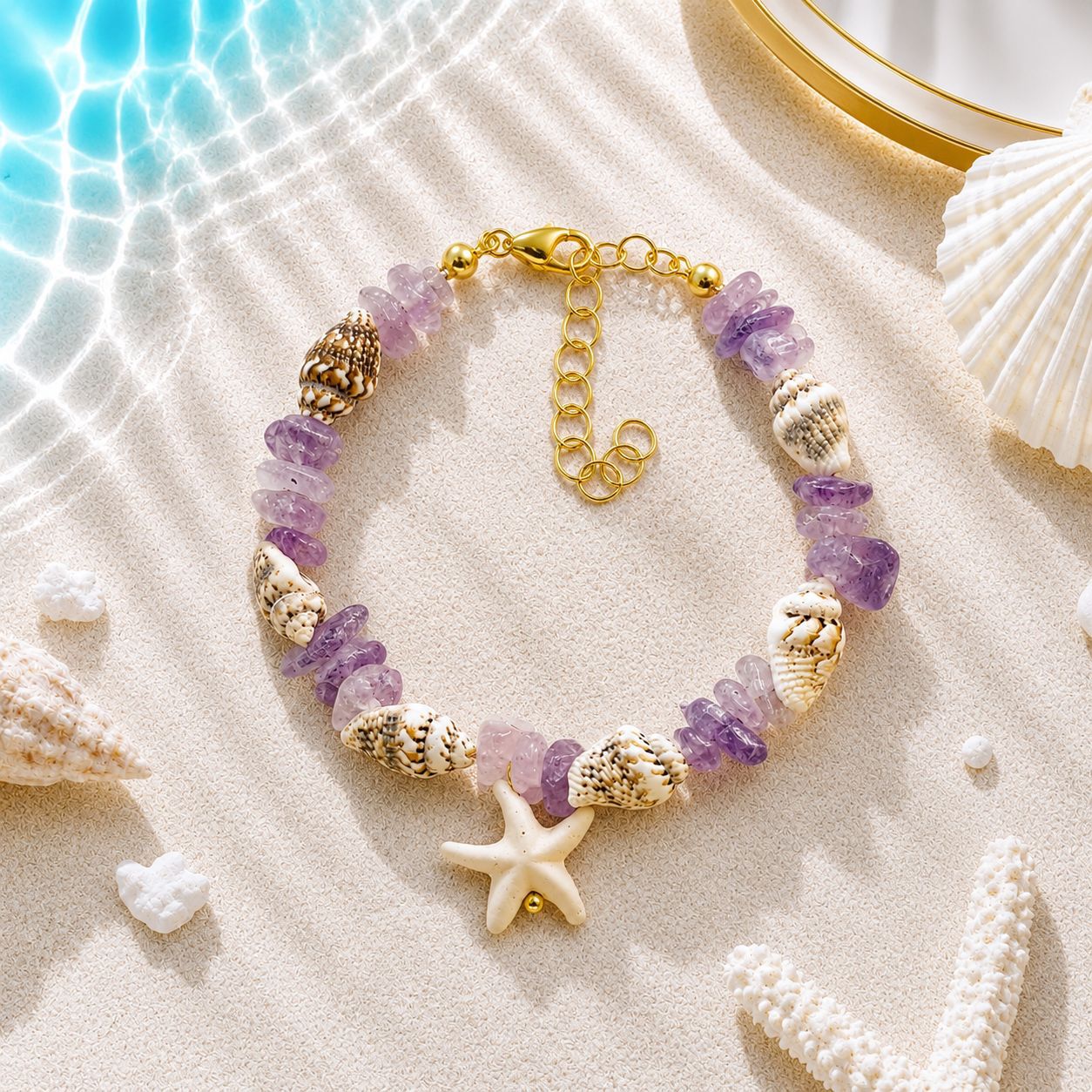 Concha natural, estrella de mar, caracola, pulsera tejida a mano, estilo oceánico, vacaciones en la playa, joyería de nicho para mujer, verano image 36