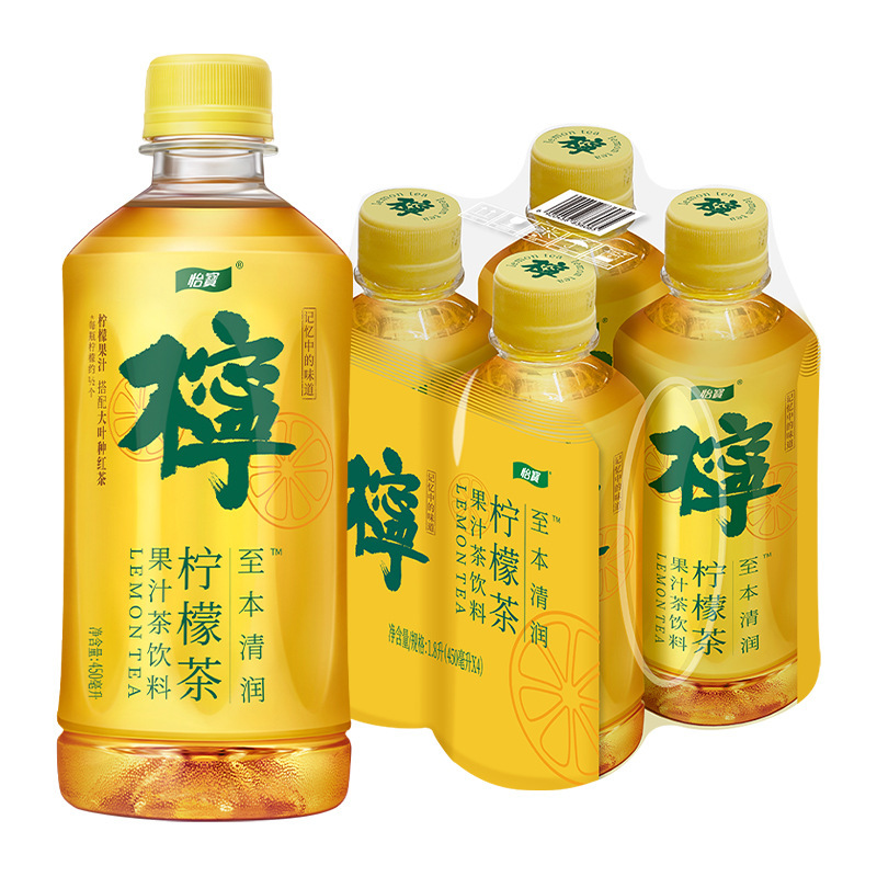 Yibao Zhiben 清潤レモンティー/菊茶ドリンク 450ml*4 ボトル フィルムパックドリンク 緑茶グループ常温|undefined