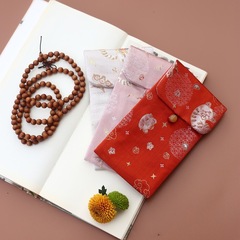 16色刺繡織錦緞念珠佛珠袋 首飾梳子收納袋翻蓋袋禮品包布藝包裝