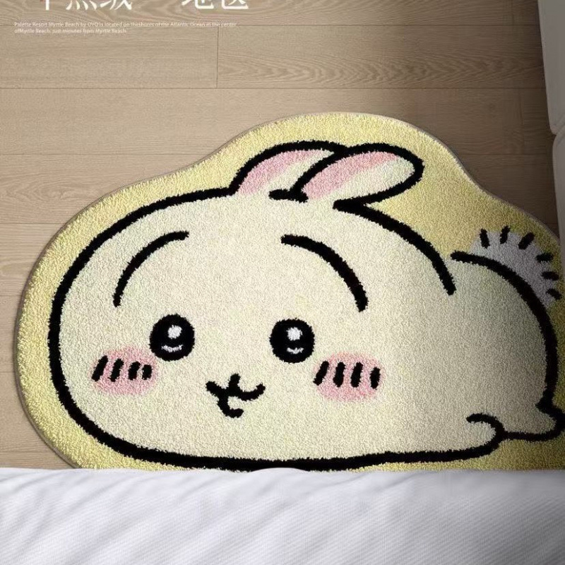Cartoon-style faux cashmere bathroom mat, small eight-shaped design, suitable for bathroom entrances and doorways, a popular anime-themed doormat for cross-border sales