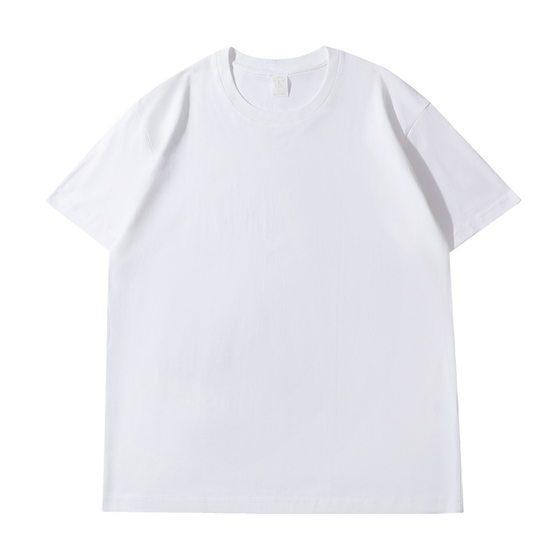 Short-sleeved cotton T-shirt custom printed logo round neck 200g trendy brand student class clothes to figure embroidery advertising group clothes