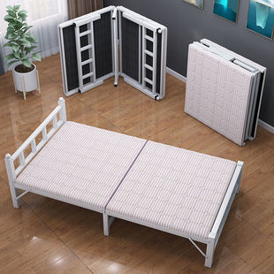 Folding Bed Single Bed Home Office Lunch Break Bed Economical Rental House Simple Bed Portable Iron Bed Wooden Bed