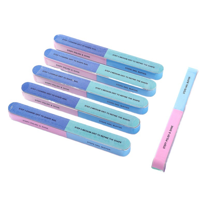 Manufacturer in stock nail kit edge file multi-function manicure polishing strip 7 frosted surface seven-sided grinding strip