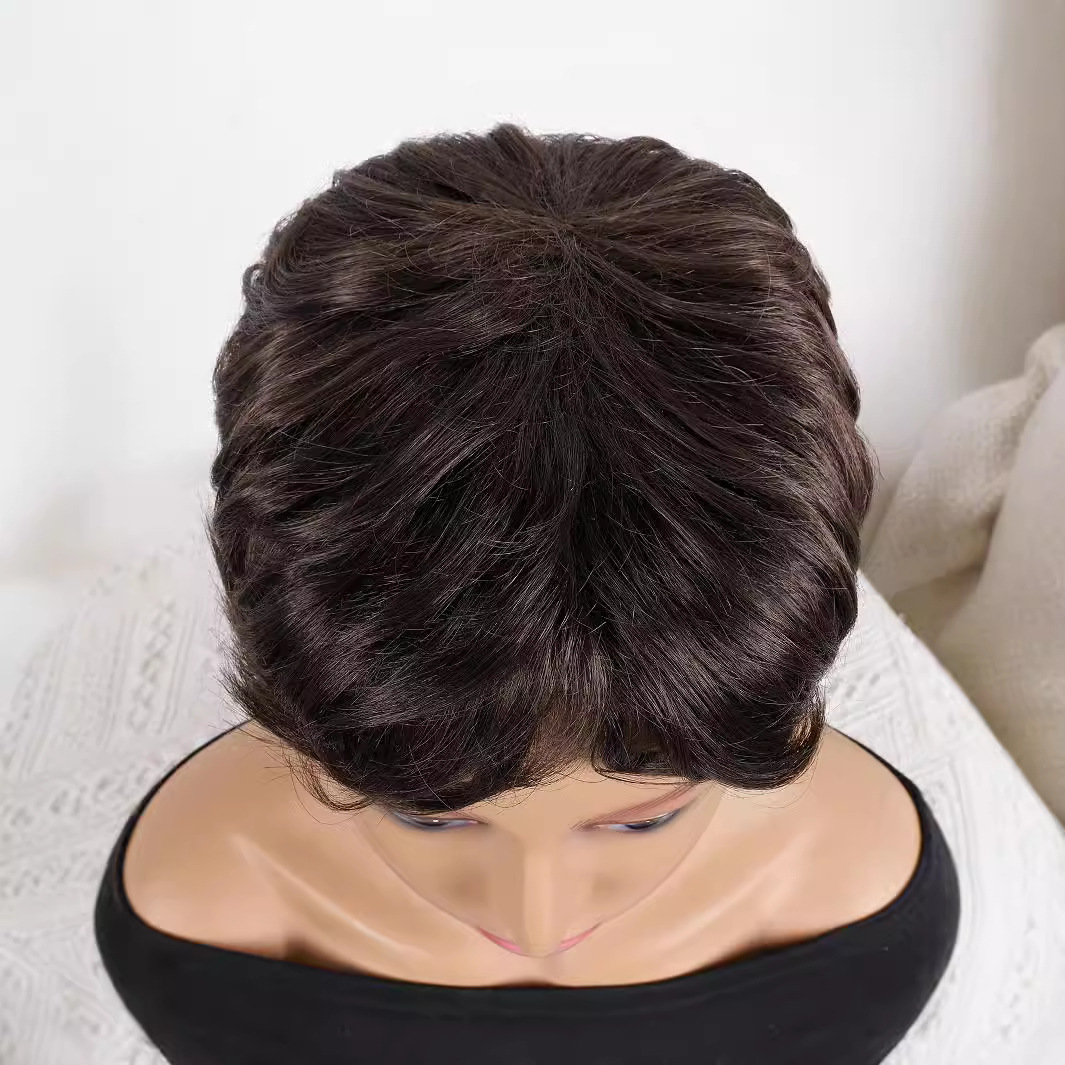 Cabeza de bob de fibra química al por mayor peluca de pelo de estudiante mecanismo de peluca cubierta de cabeza