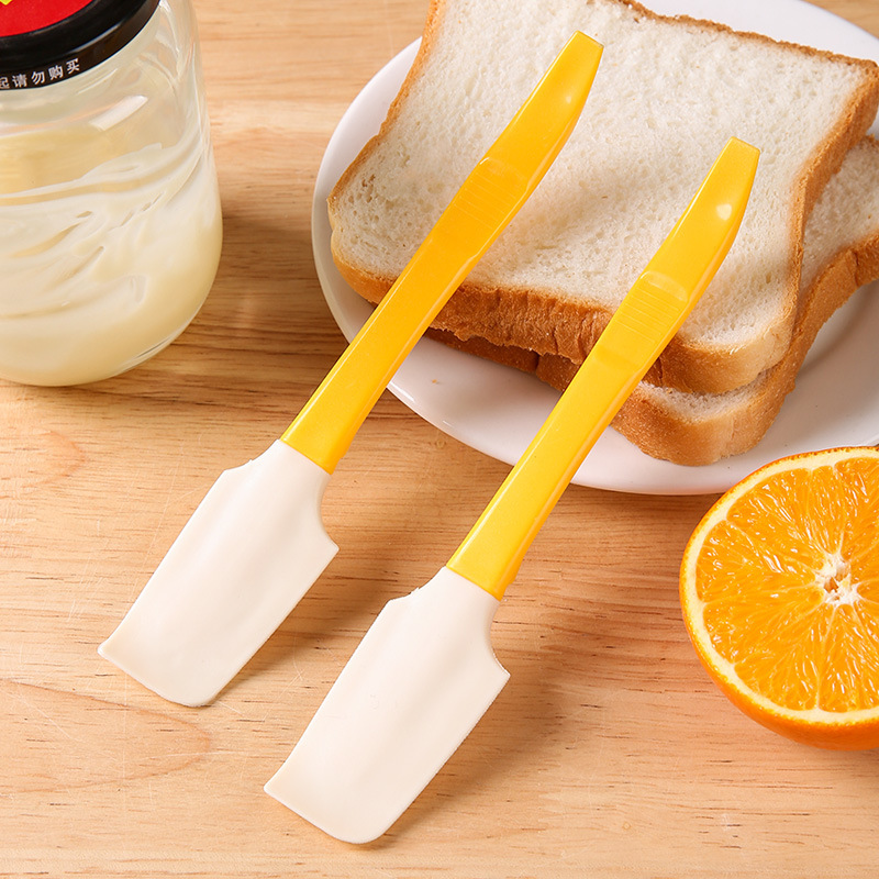 Soft Scraper Baking Silicone Spatula Heat Resistant Integrated Small Scraper Cake Scraper Rubber Cream Spatula 