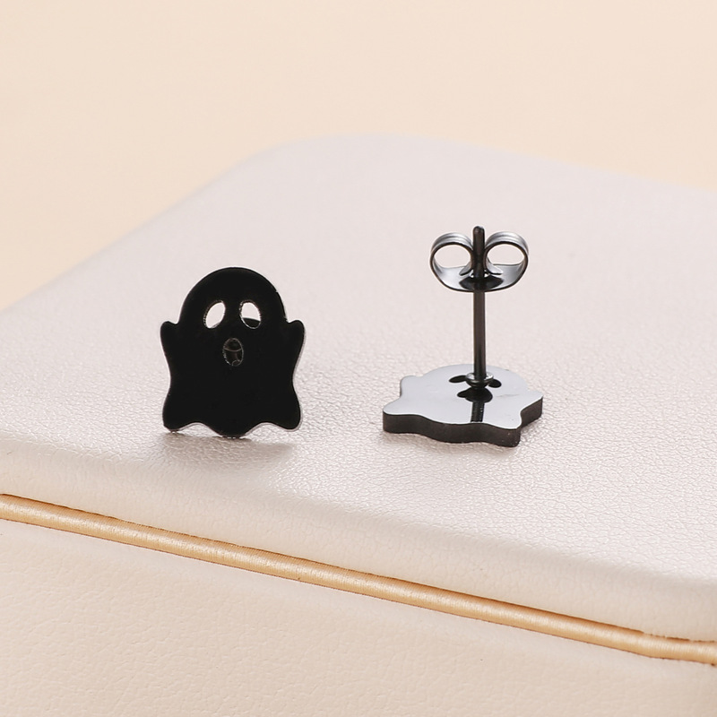 ハロウィンコウモリ、ゴースト、カボチャ、猫などの形のステンレススチール製イヤリング、3色展開、工場在庫、クロスボーダーサプライ|undefined