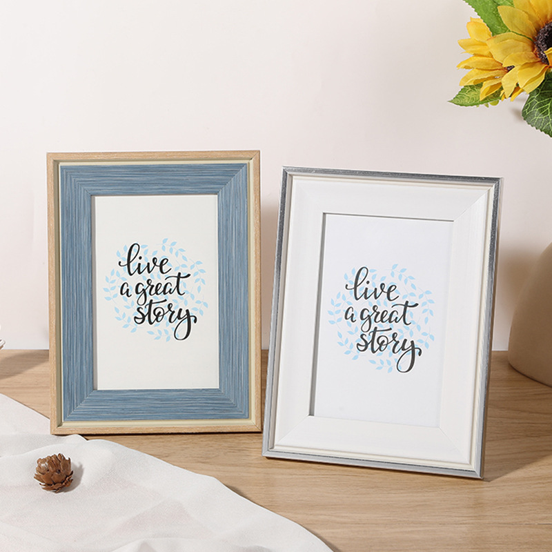 Customized Bedroom and Living Room Modern Simple Flat Ps Photo Frame 6 Inches 7 Inches 8inch 10inch Can Be Placed and Hung in the Study and Restaurant