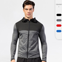 Men's Autumn/Winter Sports Jacket, Fitness Running Training Zipper Casual Hooded Windproof Quick-Dry Jacket 9003