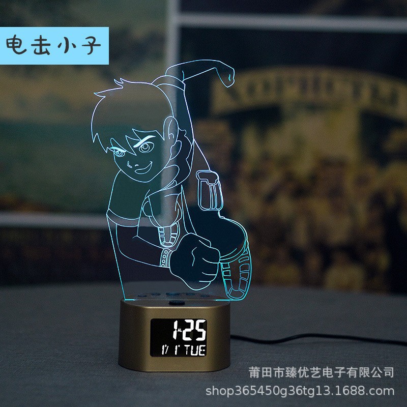 Reloj despertador infantil 3D creativo de venta caliente, luz nocturna multifunción, reloj electrónico de regalo, venta directa de fábrica