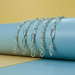 S925 Pure Silver Semi-finished Woven Chain Wholesale Square 8, Square Twist 8, Cross 10 Round Chains