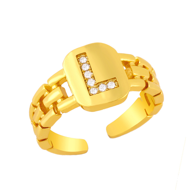 Anillo Abierto Con Letra Simple display picture 24