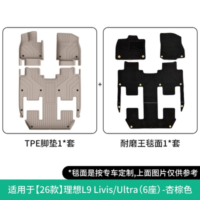 Modelə uyğun ayaqaltı of Ideal L9 Livis/Ultra - 26-models-of-ideal-l9-livisultra-double-layer-apricot-brownwear-resistant-king-floor-mats-jdw26000081