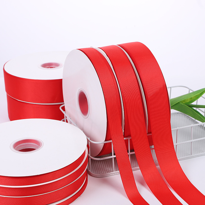 Cinta de hilo rojo directo de fábrica cinta de poliéster cuerda portátil accesorios de ropa cinta de embalaje en la tira de embalaje de borde de stock