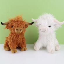 苏格兰高地牛白色Cream Highland Cow Plush毛绒玩具仿真公仔可爱