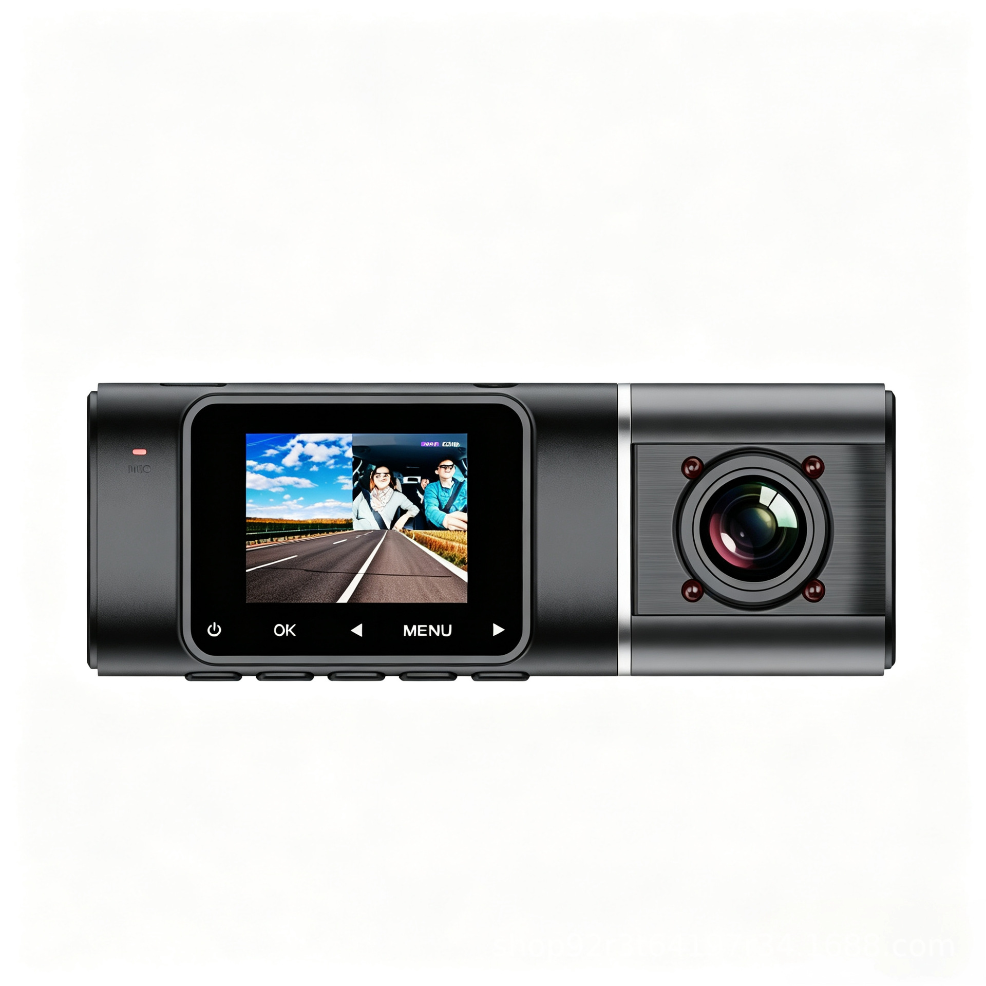 Cross-border infrared night vision high-definition dashcam with dual lenses for front and interior recording