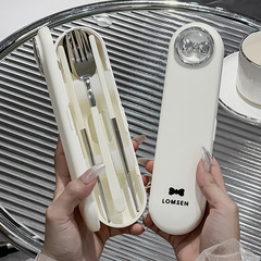 304ステンレス箸スプーンセット携帯食器3点セット子供用小学生専用外付け収納ケース
