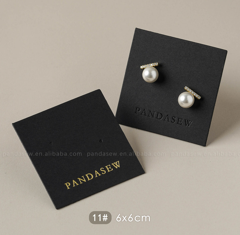 Pandasew 印制logo简约厚克重黑白卡纸耳环吊坠项链收纳|undefined