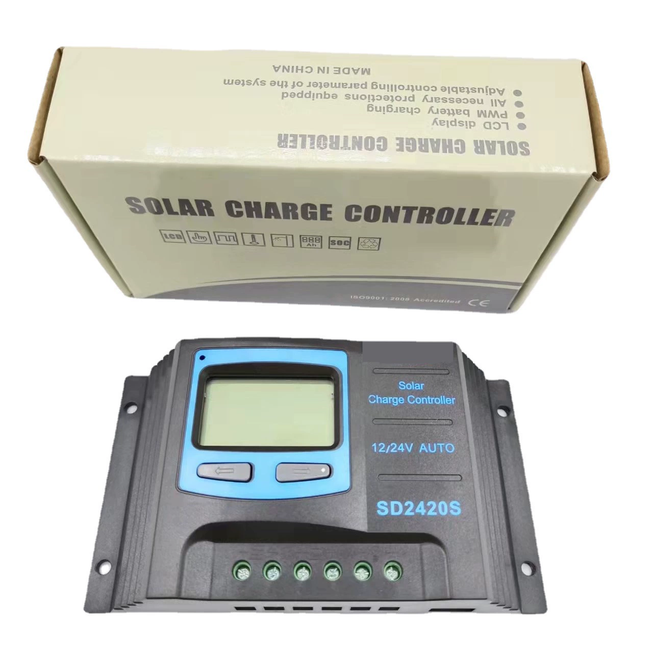 Солнечный контроллер SD2420S-10A/20A фотоэлектрический контроллер 12V 24V адаптивный