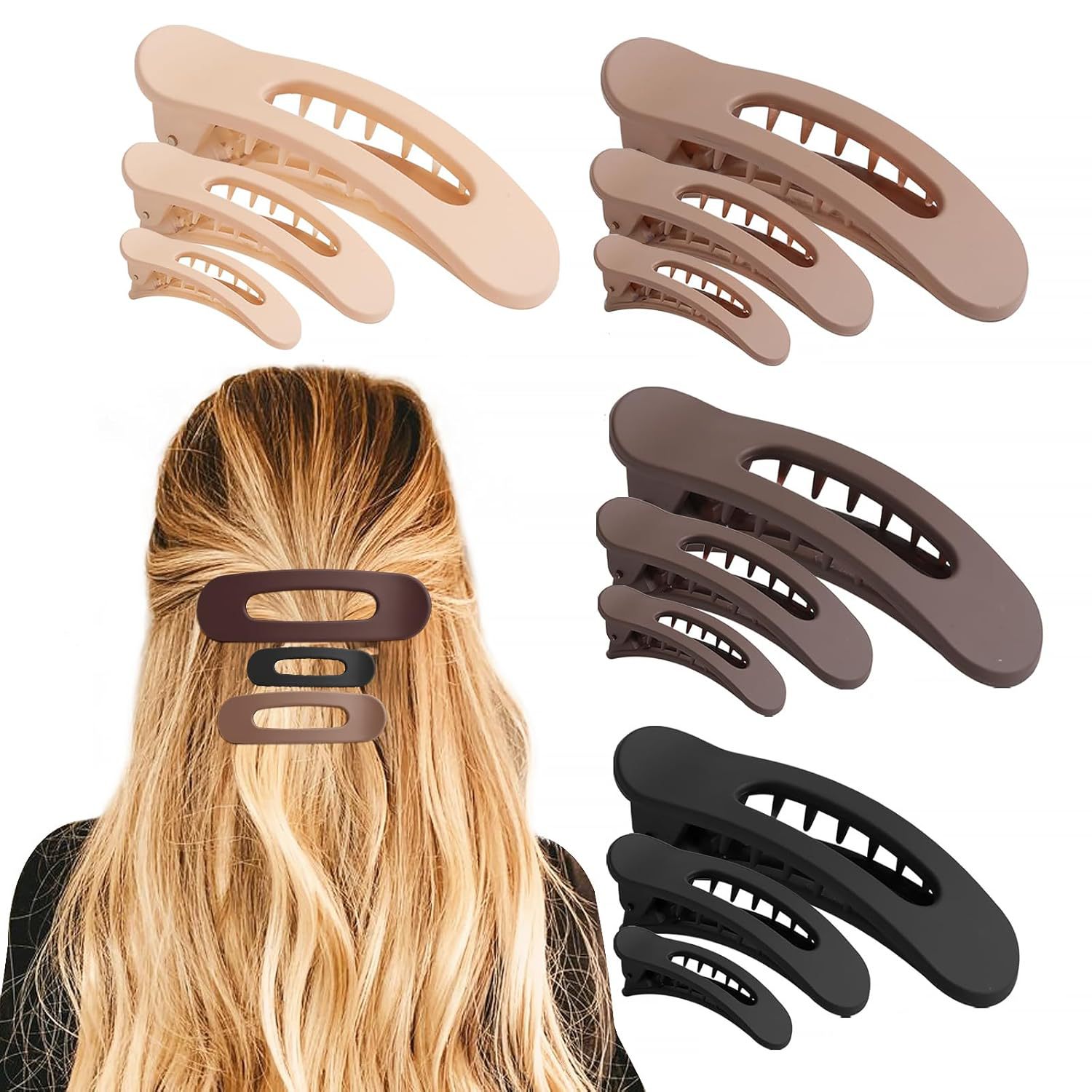 Pinzas para el pelo de la serie mate transfronteriza de Amazon, pinzas de pico de pato, pinzas laterales para el cabello suelto, pinzas modernas, lindas y versátiles al por mayor.