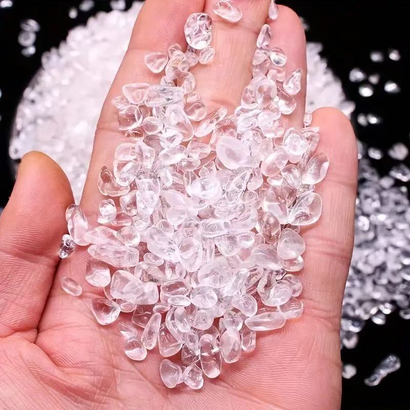 天然透亮白水晶碎石手链净化消磁石水晶枕曼扎供佛散装原石批发|undefined