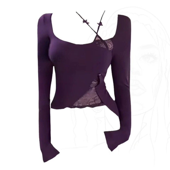 Большой размер толстая чистая сексуальная футболка с длинными рукавами женская стройная осень и зима нерегулярный дизайн нижняя рубашка